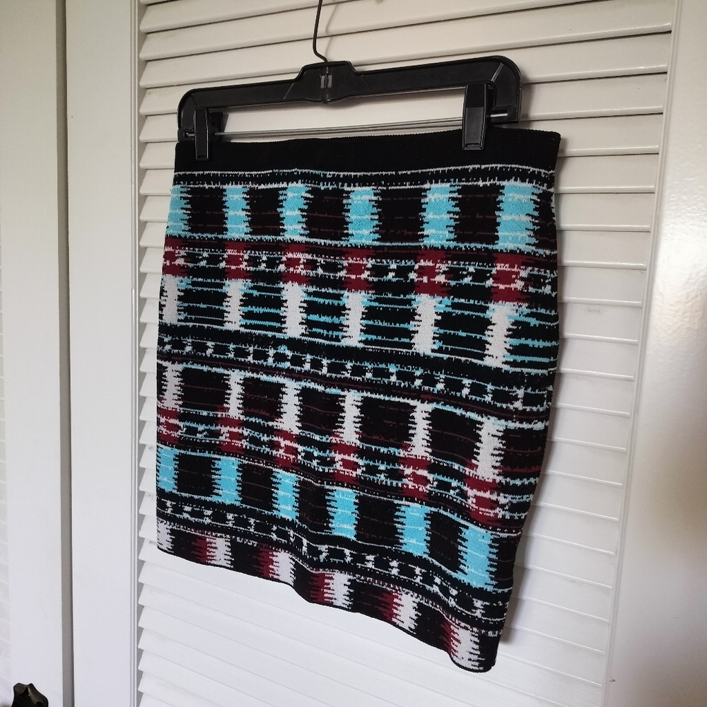 Rachel Roy Women's Stretchy Print Short Skirt Medium Aztec/Native Print
